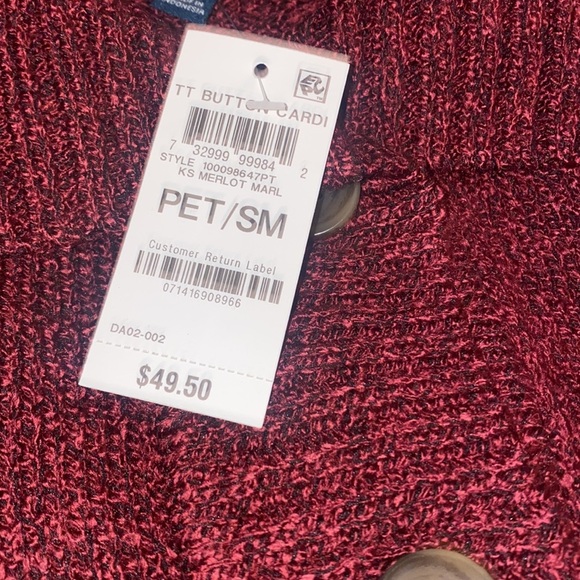 Karen Scott Petite‎ Button-Front Marled Cardigan - Picture 7 of 7